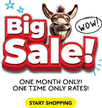 Big sale! One month only! One time only rates!