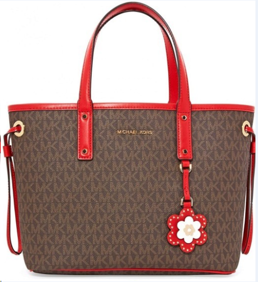 Michael Kors Carter Mini Tote-Brown/Begonia | Mikes Rent To Own